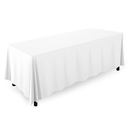 Mill & Thread - 90" x 156" Premium Tablecloth for Wedding/Banquet/Restaurant - Rectangular Polyester Fabric Table Cloth - White