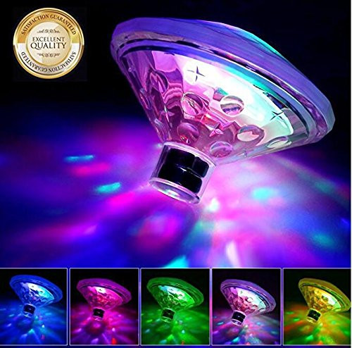 WISSBLUE Waterproof Swimming Pool Lights Floating Underwater LED Pond Lights for Hot Tub, Baby Bathtub, Fountain, Pool Party or Pond Decorations - 7 Modes, Waterproof, Battery Operated