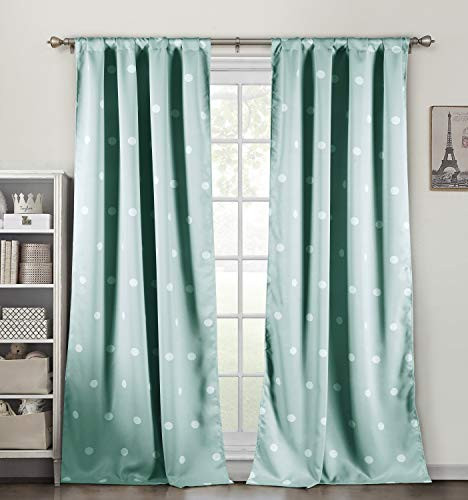 Lala + Bash Dottie Blackout Curtains, Seafoam