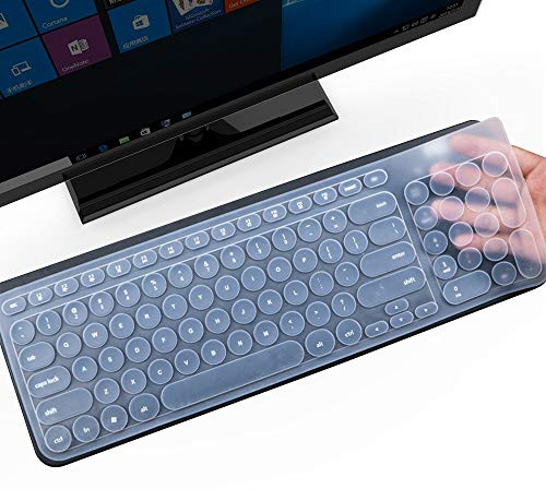 Ultra Thin Silicone Keyboard Cover for Logitech K780 Wireless Keyboard Skin Protector, Logitech K780 Wireless Keyboard Accessories, Clear (US Layout)