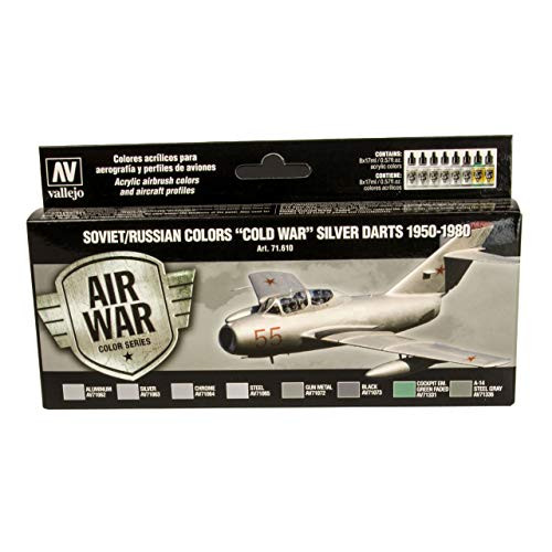 Vallejo VJ71606 Air War Series Soviet/Russian Colors Mig-23 Flogger from 70's to 90's Toy, Multicolor