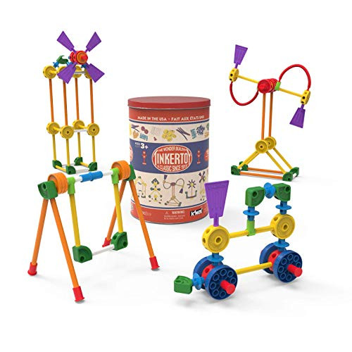 K'NEX TINKERTOY - Classic Building Tin - 100 Parts - Collectible Tin - Ages 3+