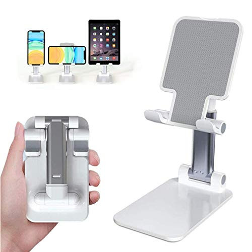 Cell Phone Stand Foldable Desktop Adjustable Height Angle Phone Holder for Desk Sturdy Phone Dock for Office Compatible with Smartphone/Kindle/Tablet by RuiChy