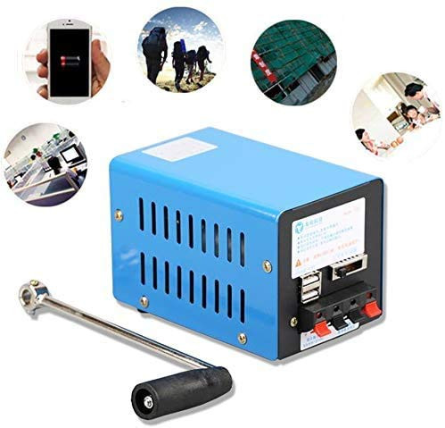 Shikha Hand Crank Generator, Portable Crank Generator Multifunction Hand USB Generator Crank Emergency USB Charger Generator for Emergency Survival Experiments Power Suppy, Camping Field Works