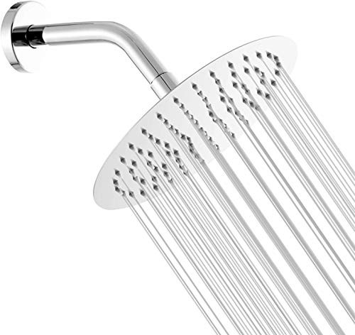 Chrome Shower Head Yifinessyi 10 Inch Round Stainless Steel High Pressure Rain Shower Heads Ultra Thin Rainfall Bath Shower 1/2 Connection