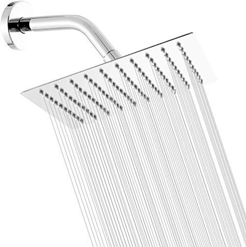 Chrome Shower Head Yifinessyi High Pressure 10 Inch Square Stainless Steel Shower Head Rainfall Style Shower Heads Ultra Thin Rainfall Bath Shower 1/2 Connection