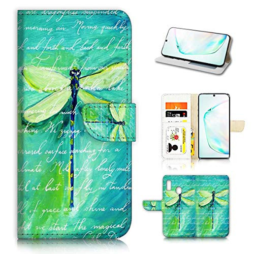 for Samsung Galaxy Note 10, Designed Flip Wallet Phone Case Cover, A4215 Art Dragonfly