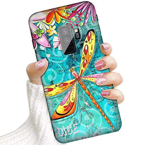 for Samsung S9+, Galaxy S9 Plus, Protective Art Design Soft Back Case Phone Cover, IMD IMD0007 Art Flower Dragonfly 0007