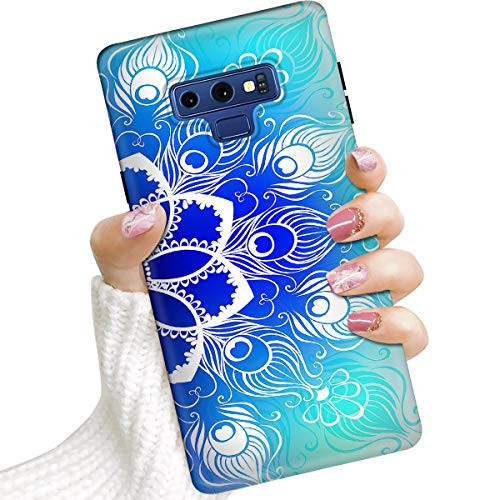 for Samsung Note 9, Galaxy Note 9, Protective Art Design Soft Back Case Phone Cover, IMD IMD0066 Spirit Art Blue Mandala 0066