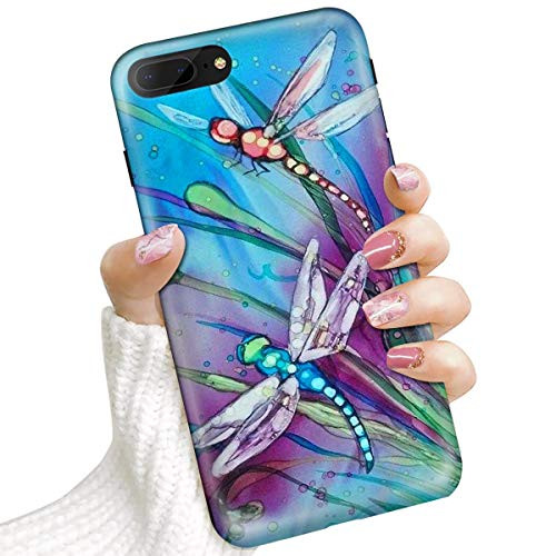 for iPhone 6 Plus, iPhone 6S Plus, Protective Art Design Soft Back Case Phone Cover, IMD IMD0006 Art Blue Dragonfly 0006
