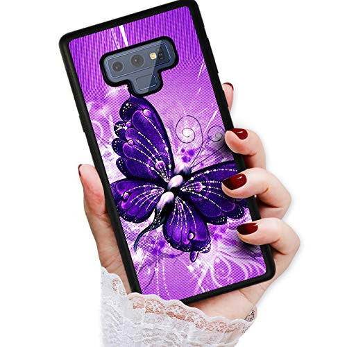 for Samsung Note 9, Galaxy Note 9, Art Design Soft Back Case Phone Cover, HOT12122 Purple Butterfly