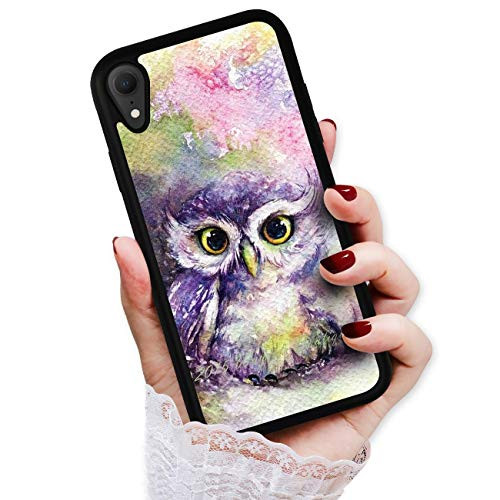 for iPhone Xs, iPhone X, Art Design Soft Back Case Phone Cover, HOT12318 Owl Paint