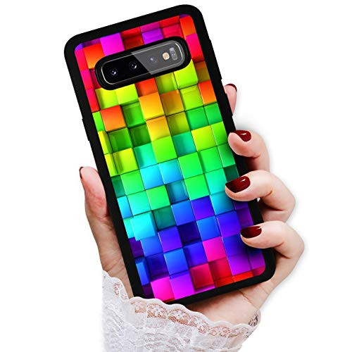 for Samsung S10+, Galaxy S10 Plus, Art Design Soft Back Case Phone Cover, HOT12216 Abstract Rainbow