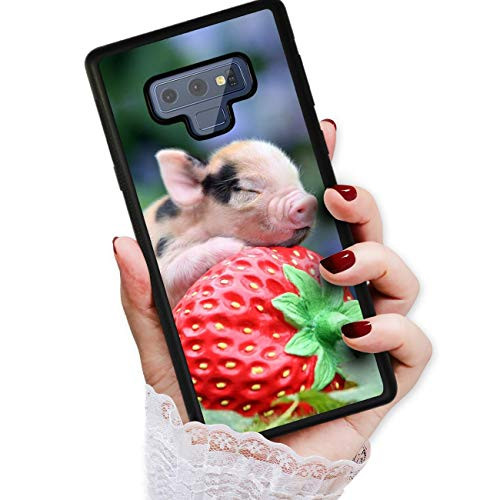 for Samsung Note 9, Galaxy Note 9, Art Design Soft Back Case Phone Cover, HOT12276 Baby Pig Strawberry