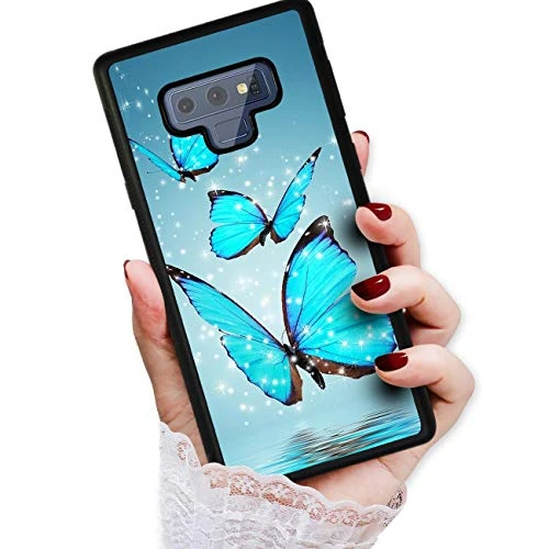 for Samsung Note 9, Galaxy Note 9, Art Design Soft Back Case Phone Cover, HOT12285 Blue Butterfly