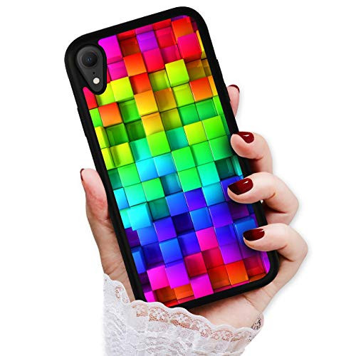 for iPhone XR, Art Design Soft Back Case Phone Cover, HOT12216 Abstract Rainbow
