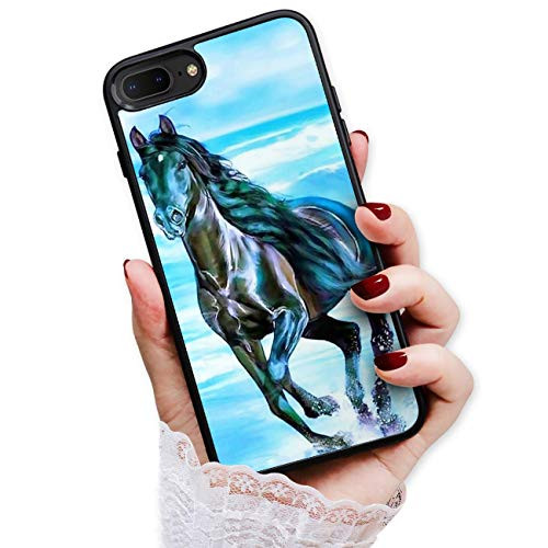 for iPhone 5, iPhone 5S, iPhone SE (2016), Art Design Soft Back Case Phone Cover, HOT12159 Abstract Blue Horse 12159