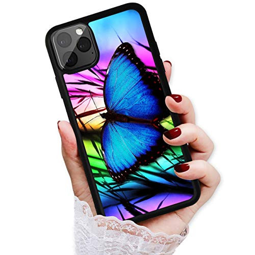 for iPhone 11 Pro, Art Design Soft Back Case Phone Cover, HOT12889 Blue Butterfly 12889