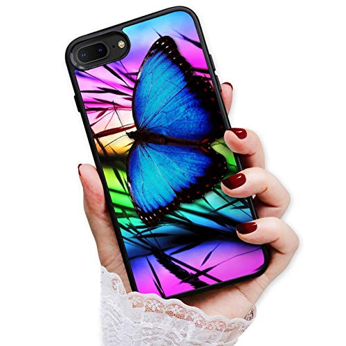 for iPhone 6, iPhone 6S, Art Design Soft Back Case Phone Cover, HOT12889 Blue Butterfly 12889