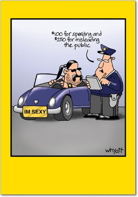 I'm Sexy - Hilarious Men's Birthday Greeting Card with Envelope (4.63 x 6.75 Inch) - Police Traffic Stop, Congrats Joke Card - Funny Bday Congratulations Stationery Note Card for Men, Husband 8312 I'm Sexy - Hilarious Men's Birthday Greeting Card with Envelope (4.63 x 6.75 Inch) - Police Traffic Stop, Congrats Joke Card - Funny Bday Congratulations Stationery Note Card for Men, Husband 8312