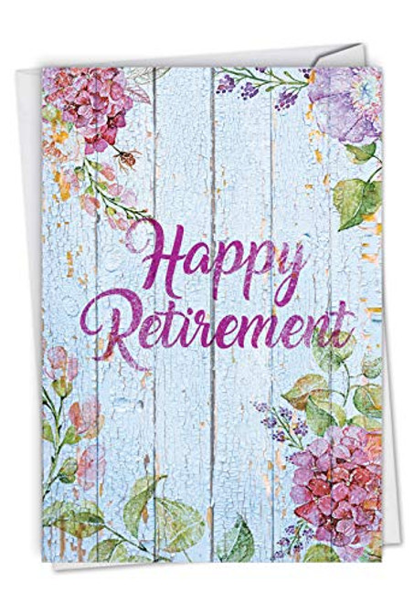 NobleWorks, Blooming Driftwood Retiree -Happy Retirement Greeting Card with Envelope - Beautiful Vintage Wood, Flower Congrats Notecard C6108JRTG NobleWorks, Blooming Driftwood Retiree -Happy Retirement Greeting Card with Envelope - Beautiful Vintage Wood, Flower Congrats Notecard C6108JRTG