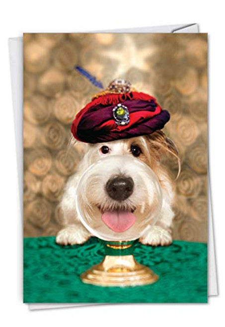 NobleWorks, Dog Psychic - Funny Dog Birthday Card with Envelope - Cute Animal Fortune Teller Notecard C3210BDG NobleWorks, Dog Psychic - Funny Dog Birthday Card with Envelope - Cute Animal Fortune Teller Notecard C3210BDG