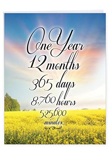 NobleWorks 1 Year Time Count - Recovery From Us Card with Envelope (Letterhead 8.5 x 11 Inch) - Recovery Milestone J9083AAG-US