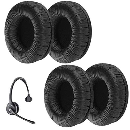 LinkIdea Replacement Ear Pads Earpads Cup Cushion Cover for Plantronics SAVI 710, CS510, HW261, Plantronics SupraPlus HW251 Headphones fits Most Standard Size Office Headset, Black (4 Pieces)