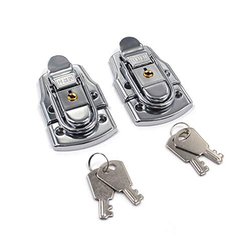 Toggle Latch Lock Karcy Suitcase Briefcase Toggle Latch Hasp Lock 3" Photography Box Lock Toggle Hasp Lock with Keys Metal Silver Tone Pack of 2