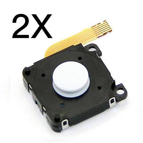 2X Analog Stick Button 3D Thumb Joystick Module Replacement Compatible with Sony PSP Go White