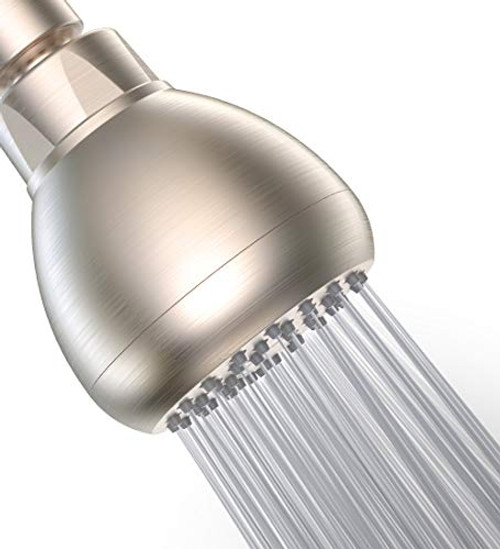 High Pressure Shower Head - 3 Inch Anti-clog Anti-leak Showerhead - Adjustable Metal Swivel Ball Joint with Filter - Ultimate Shower Experience Even at Low Water Flow and Pressure (Brushed Nickel)