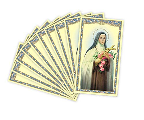 St.Therese Holy Card- St. Thérèse of Lisieux Cardstock Card with Prayer to Saint Therese on the back (10 pack)