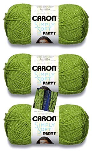 Caron Simply Soft Party Yarn - 3 Pack with Pattern (Spring Sparkle)