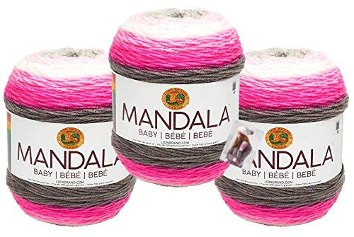 Lion Brand Yarn - Mandala Baby - 3 Pack with Pattern (Dreamworld)
