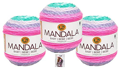 Lion Brand Yarn - Mandala Baby - 3 Pack with Pattern (Pixie Hollow)