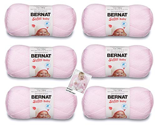 Bernat Softee Baby Yarn - 6 Pack with Pattern (Pink)