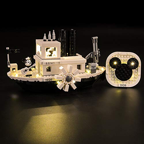 LIGHTAILING Light Set for (Mickey Mouse Steamboat Willie) Building Blocks Model - Led Light kit Compatible with Lego 21317(NOT Included The Model)