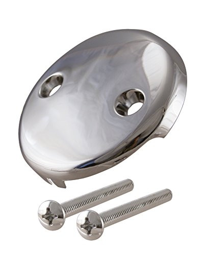 Westbrass 3-1/8" Two-Hole Overflow Face Plate and Screws, Polished Nickel, D329-05