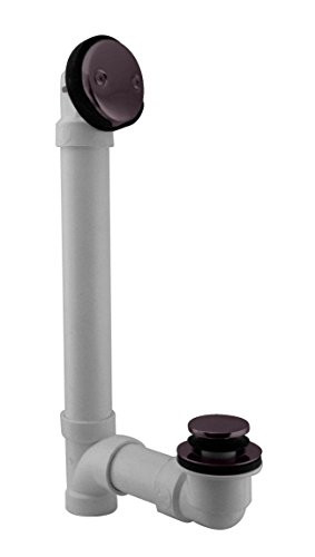 Westbrass 1-1/2" Schedule 40 PVC Tip-Toe Drain Bath Waste & overflow with 2-Hole Faceplate, Oil Rubbed Bronze, D4932-12