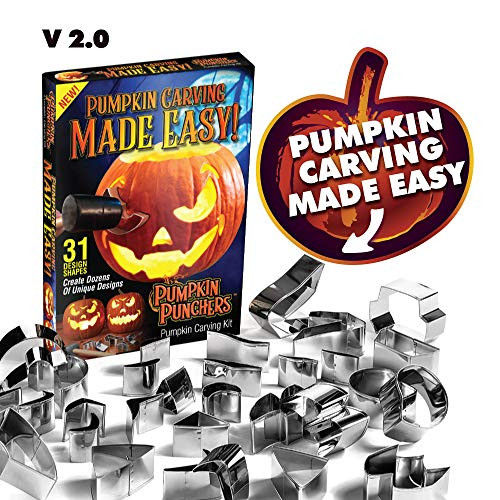 Pumpkin Punchers - Pumpkin Carving Kit For Kids - Pumpkin Carving Tools - Pumpkin Carving Stencils - Pumpkin Carving Kit Stencils - Pumpkin Carver Kit - Safe Pumpkin Tools - 2.0 Version (31 Pieces) Pumpkin Punchers - Pumpkin Carving Kit For Kids - Pumpkin Carving Tools - Pumpkin Carving Stencils - Pumpkin Carving Kit Stencils - Pumpkin Carver Kit - Safe Pumpkin Tools - 2.0 Version (31 Pieces)