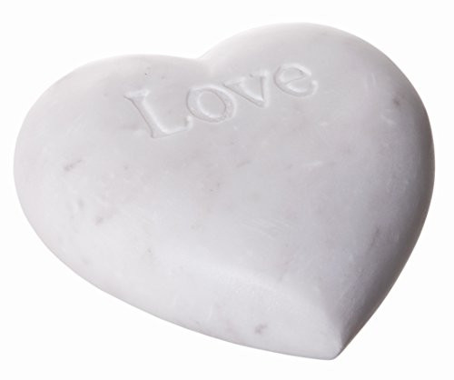 Red Co. Lovely Decorative Soapstone Heart with Engraving, Decorative Accents, 4-inch