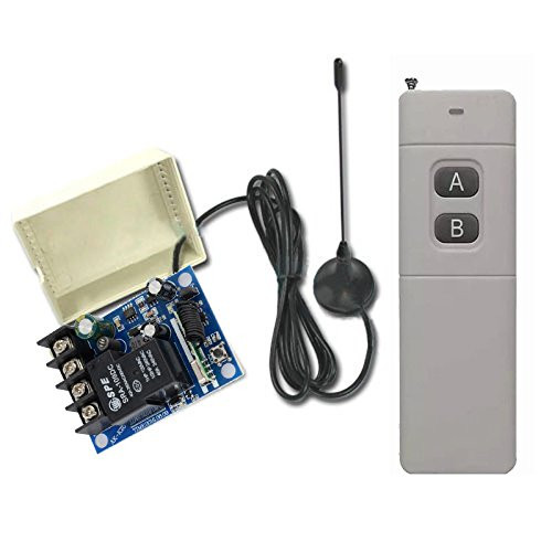 500m-1000M DC12V 24V 36V 48V 40A RF Wireless Remote Control Power Switch Radio Controller Transmitter Receiver with Antenna Radio Remote Control Industrial Remote Control Switch Long Distance Range