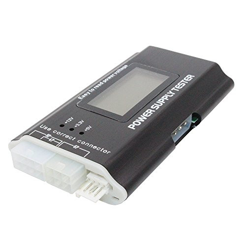 Computer PC Power Supply Tester, ATX / ITX / IDE / HDD / SATA / BYI Connectors Power Supply Tester, 1.8'' LCD Screen (Aluminum Alloy Enclosure)