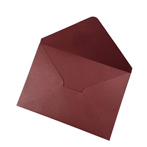 25 PCS Burgundy Pearlescent A7 Envelopes,5.35 x 7.7 inches, Perfect for 5x7 Weddings Invitation Cards,Birthday Greeting RSVP Invite