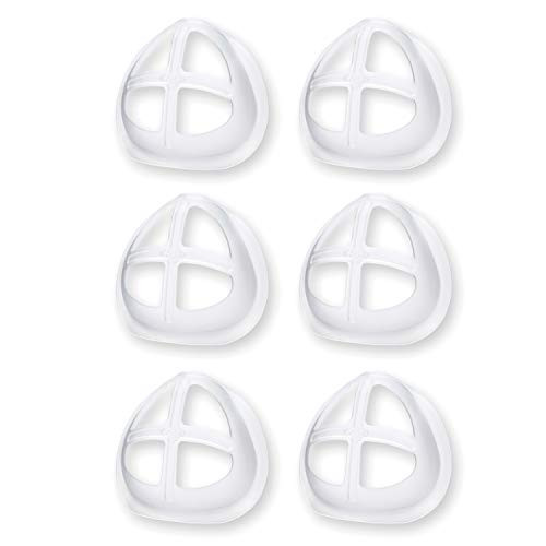 3D Bracket for Comfortable Mask Wearing | Silicone Mask Inner Support Frame | Keep Fabric off Mouth to Create More Breathing Space | Reusable Washable Translucent Pack of 6