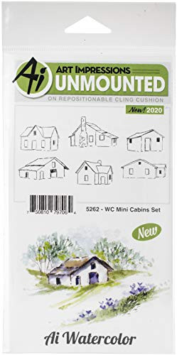 ART IMPRESSIONS Watercolor Stamp, WC Mini Cabins