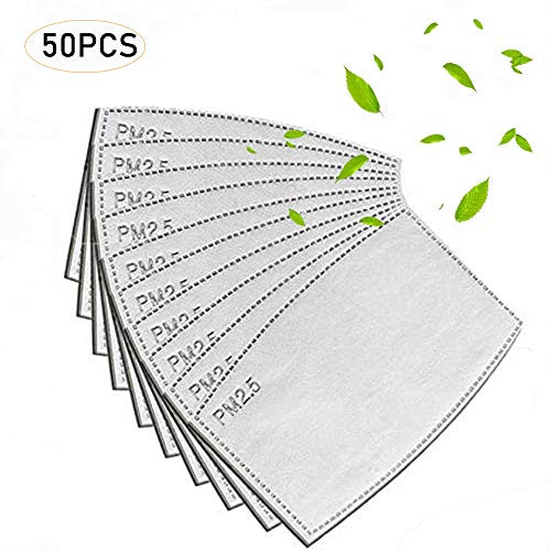 IFELISS PM 2.5 Activated Carbon Filter Insert, Replaceable Anti Haze Filter Paper Pad Ship from USA(Adult Size) (50PCS)