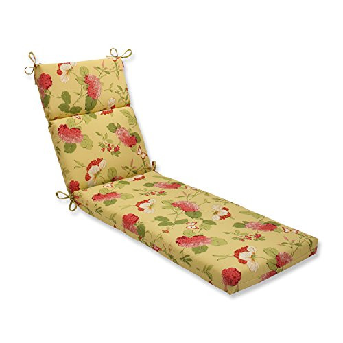 Pillow Perfect Outdoor/Indoor Risa Lemonade Chaise Lounge Cushion, 72.5 in. L X 21 in. W X 3 in. D, Gold
