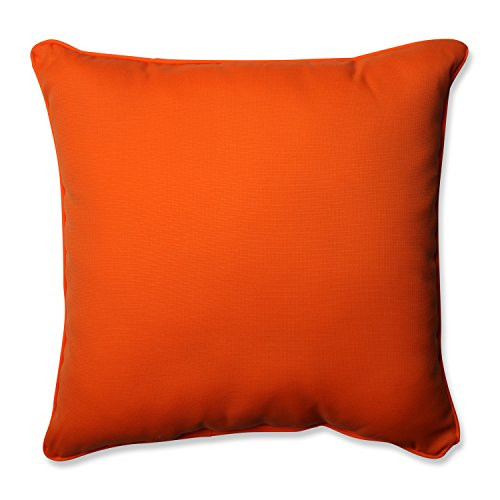 Pillow Perfect Outdoor/Indoor Sundeck Floor Pillow, 25" x 25", Orange