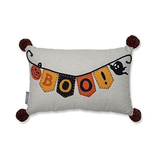 Pillow Perfect Boo Banner Halloween Rectangular Throw Pillow Decorative Pillow 18.5 in. L X 11.5 in. W X 5 in. D Black